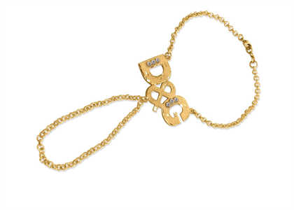Gold Plated CZ Studded Womens D&G Bracelet